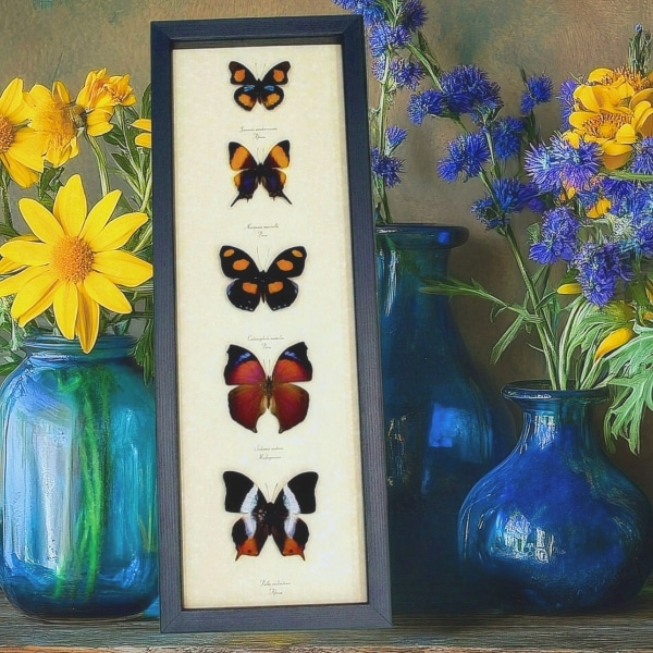 Purple Orange Butterfly Collection Real Framed Butterflies Taxidermy Display Purple Orange Butterfly Collection Real Framed Butterflies Taxidermy Display