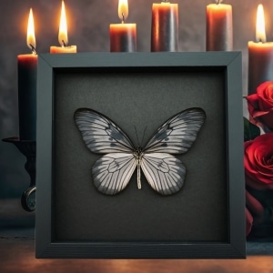 Idea blanchardi munaensis Female Rare Butterfly Framed Taxidermy Moonlight Display