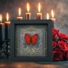 Real Black Heart Butterfly Cymothoe crocea Framed Taxidermy Display