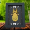 Real Gold Leaf Insect Gothic Moon Phases Phyllium Pulchrifolium Female Framed Taxidermy