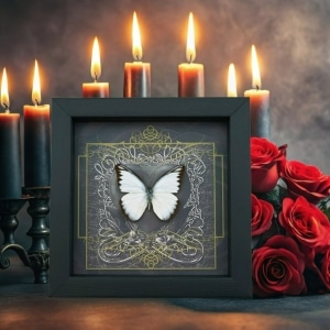 Real Black Heart Butterfly Appias lycida Framed Taxidermy Display