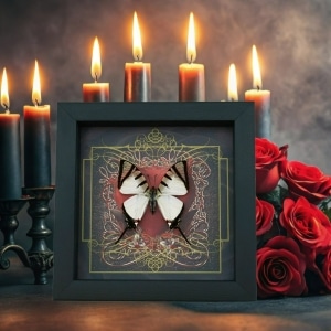 Real Red Heart Butterfly Graphium agetes Framed Taxidermy Display