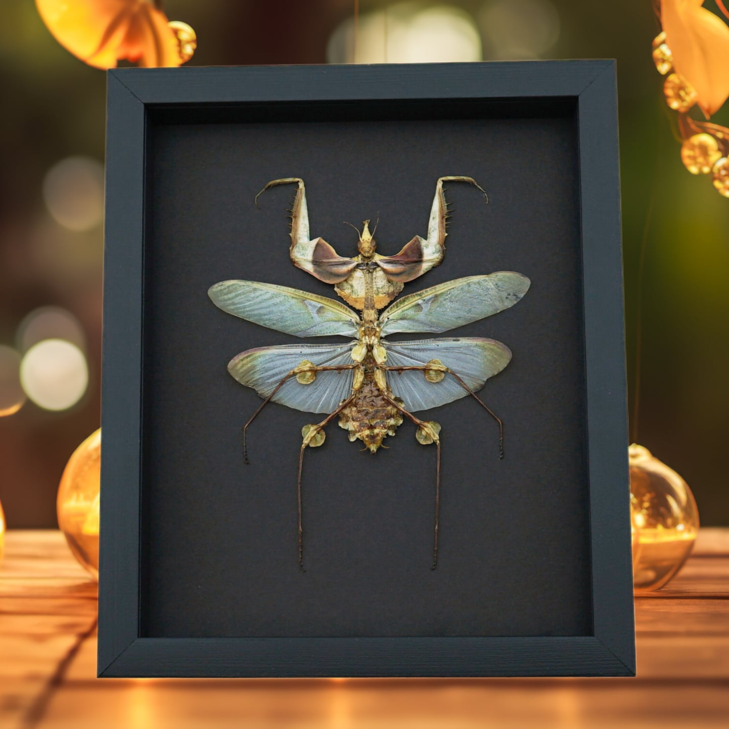 Idolomantis diabolica Female Devil Mantis Giant Framed Praying Mantis Moonlight Display