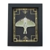 Real Framed Luna Moth Art Deco Border Actias luna Resting Taxidermy Display