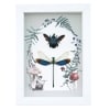 Real Framed Blue Bee Damselfly Set Forest Mushrooms Insect Taxidermy Display