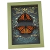 Framed Monarch Butterflies Gothic Ravens Danaus Plexippus Butterfly Set Taxidermy Sage Green Display