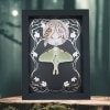 Real Framed Luna Moth Silver Foil Owls Moon Art Nouveau Actias luna Resting Taxidermy Display