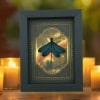 Real Framed Green Damselfly Aurora Borealis Gothic Gold Border Display