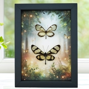 Glasswing Butterfly Collection Framed Enchanted Forest Butterflies Taxidermy Display